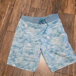 Roundtree & Yorke Light Blue Printed Cargo Shorts